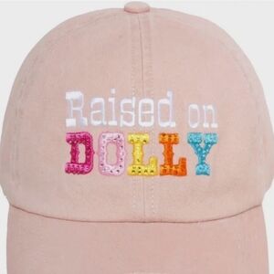 🆕David and Young "Raised on Dolly" Dusty Pink Embroidered Rhinestone Cap NWT